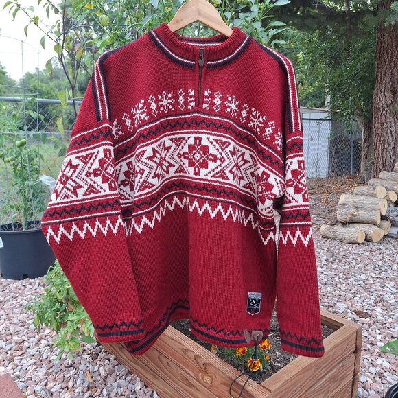 Dale of Norway Lake Placid 1932 Lined Wind Stopper Sweater Pure Wool Size XL - Picture 2 of 9